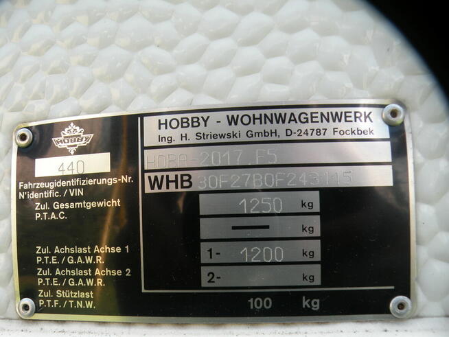 Sprzedam przyczepa Hobby 440