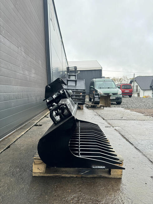 Łyżka skarpowa ażurowa, grabie hydrauliczne 120cm 1,5-2,5t