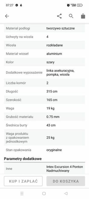 Ponton INTEX 4 osobowy