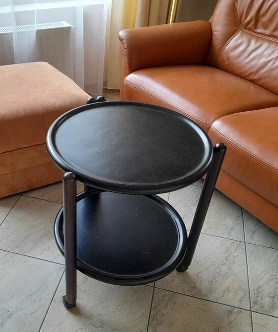 Stolik podręczny / kawowy, drewniany, 2 blaty