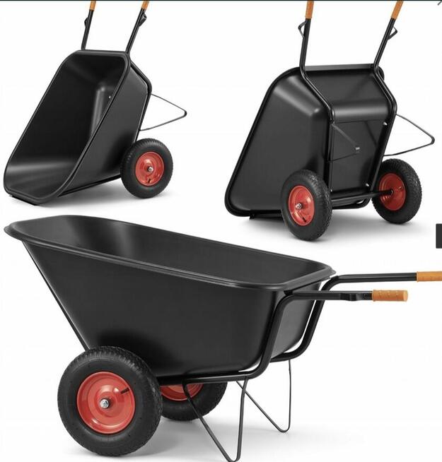 Taczka z tworzywa dwukołowa 240L o ładowności 300kg