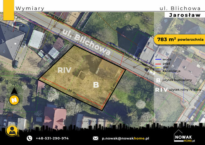 Sprzedam działkę budowlaną w centrum/ ul. Blichowa Jarosław