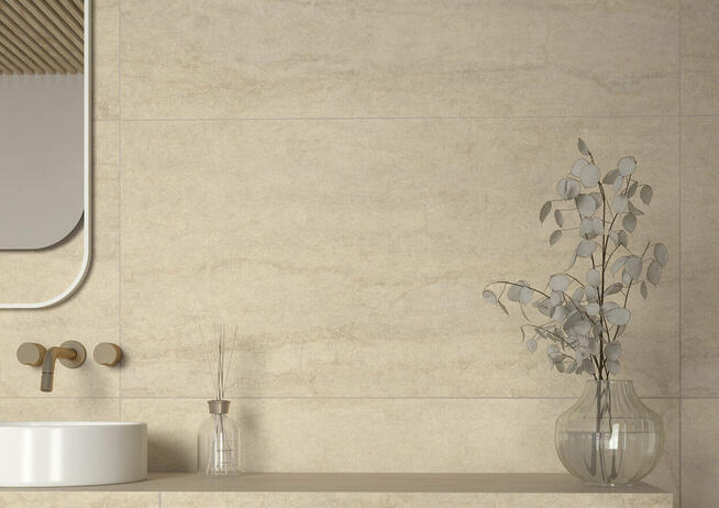 Płytki ścienne łazienkowe beżowy beton Dignity beige Cerrad
