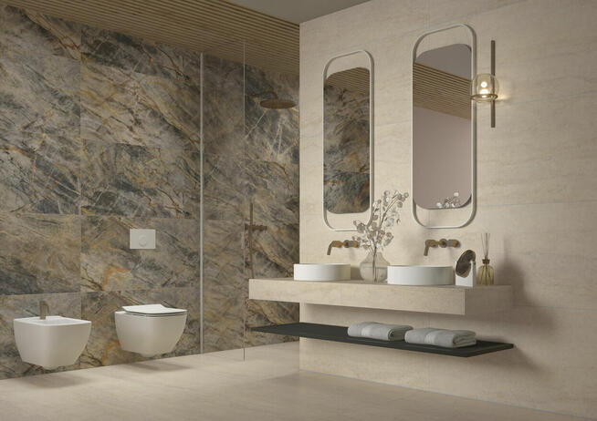 Płytki beżowe do łazieki, kuchni, salonu beton Dignity beige