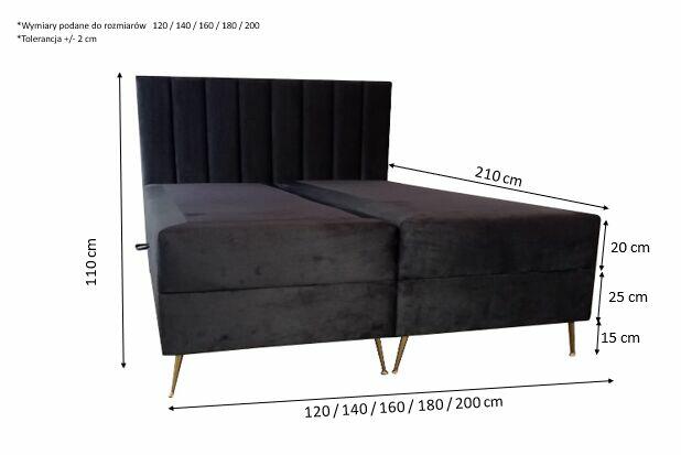 Łóżko kontynentalne BOX I 160x200