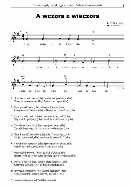 Kolędy na skrzypce - nuty 24 kolęd, słowa, mp3, łatwe, nowe