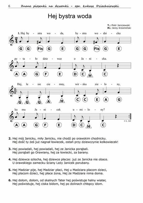 Piosenki na dzwonki - 31 piosenek, słowa, naklejki, mp3