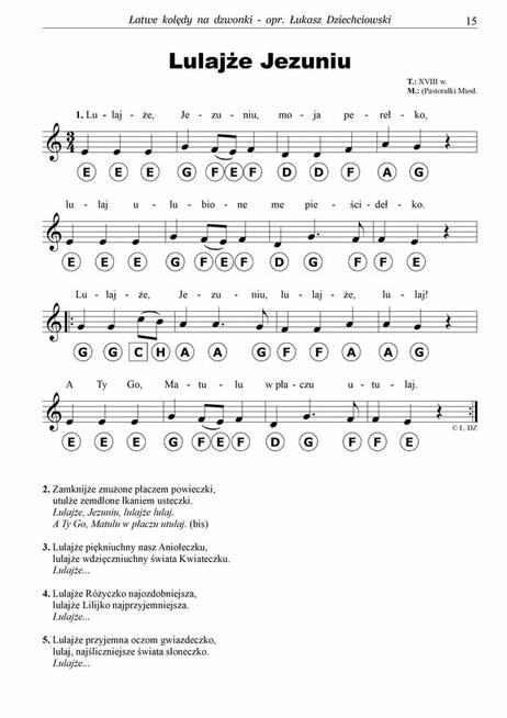 Łatwe kolędy na dzwonki - nuty 23 kolęd, słowa, naklejki mp3