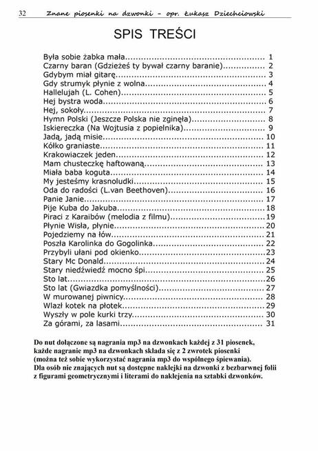 Łatwe kolędy na dzwonki - nuty 23 kolęd, słowa, naklejki mp3