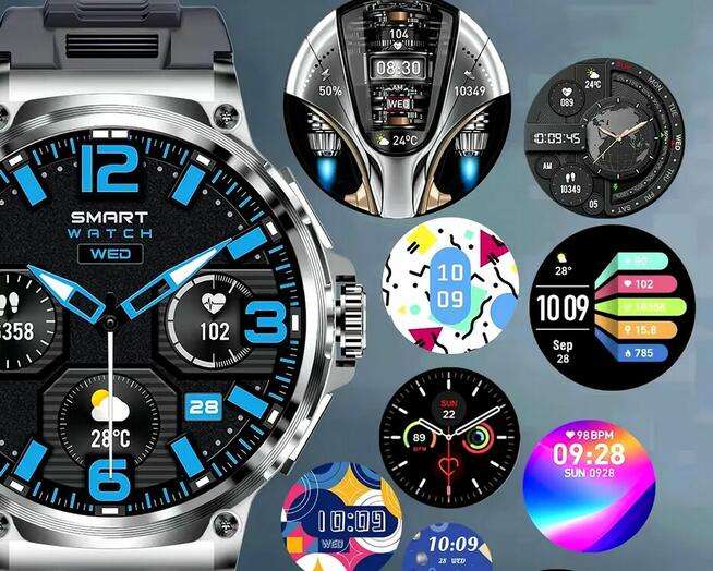 SmartWatch Inteligentny V69 1.85 calowy okrągły ekran HD