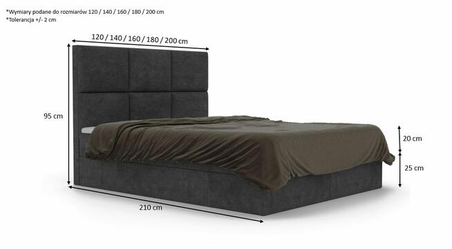 Łóżko kontynentalne FILO 2 160x200