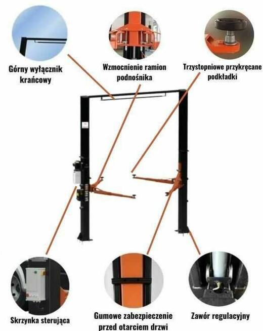 Podnośnik Dwukolumnowy Łączony Górą Automat 4T 4,9M