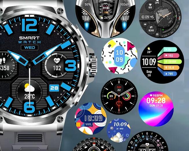 SmartWatch Inteligentny V69 1.85 calowy okrągły ekran HD