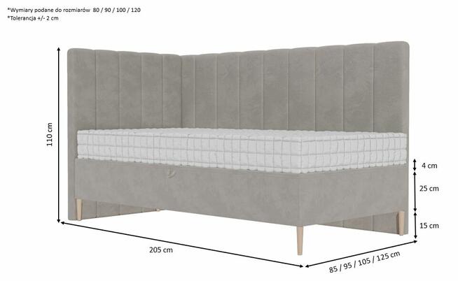 łóżko młodzieżowe DYZIO 90x200