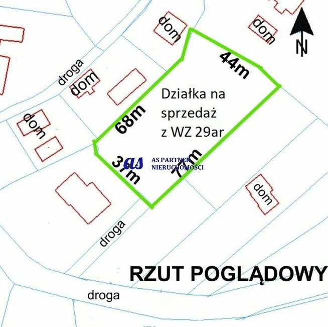 Działka budowlana z WZ, 29ar, Zarzecze