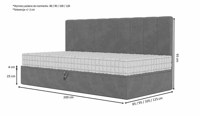 Łóżko młodzieżowe DORIS 100X200