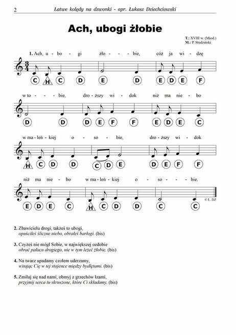 Łatwe kolędy na dzwonki - nuty 23 kolęd, słowa, naklejki mp3