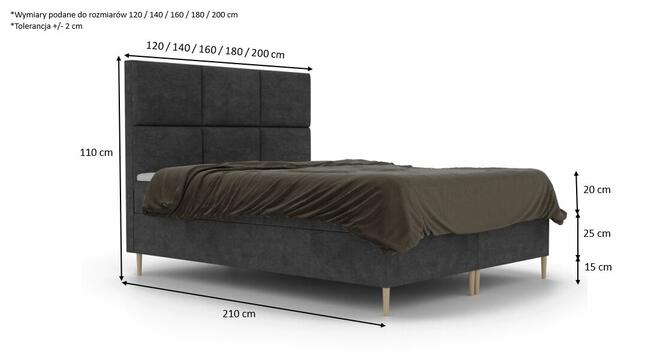 Łóżko kontynentalne FILO 160x200