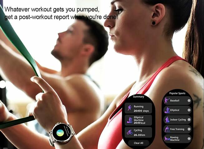 SmartWatch Inteligentny V69 1.85 calowy okrągły ekran HD