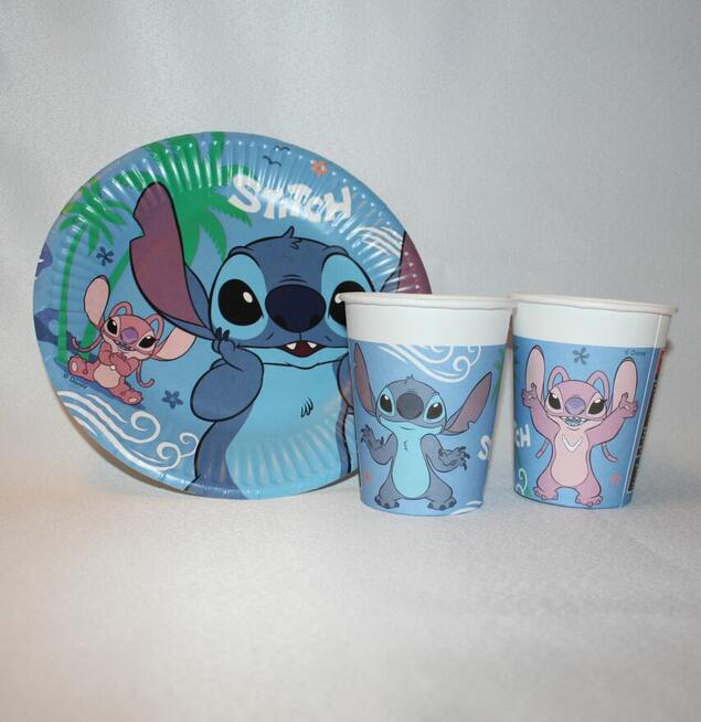 Jednorazowe kubki i talerzyki Lilo i Stitch Sticz i Angel