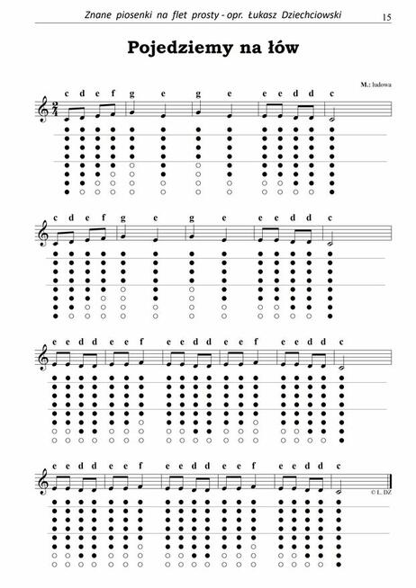 Znane piosenki na flet prosty - nuty, tabulatura, mp3, nowe