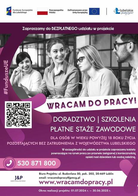 Bezpłatny udział w projekcie „Wracam do pracy!”