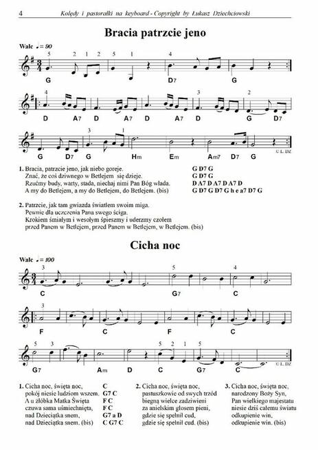Kolędy na keyboard - nuty, podkłady muzyczne mp3, 60 kolęd