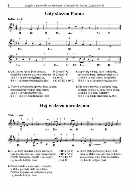 Kolędy na keyboard - nuty, podkłady muzyczne mp3, 60 kolęd
