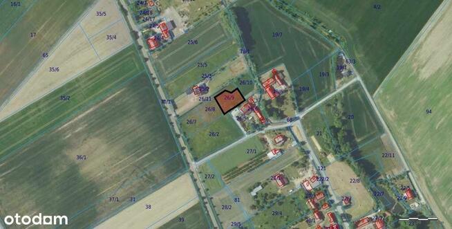 Sucha Wielka 1060m2, Zawonia, 26/9 dz. budowlana