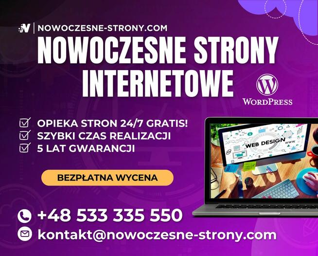Nowoczesne Strony Internetowe | Strona WordPress z SEO + Opi