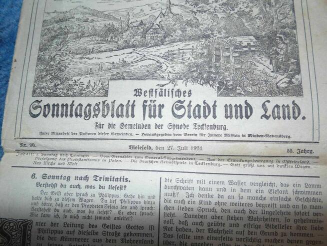 Poniemieckie gazety 1924, 1944, zdjęcia, kartki żywnościowe