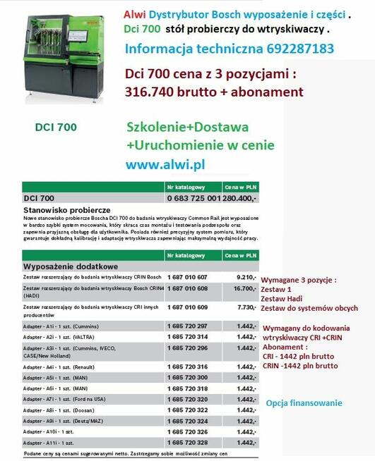 Dci 200 tester wtryskiwaczy , Dci 200 stół probierczy