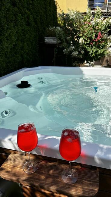 Balia Jacuzzi Bania Hybryd 2,1x1,9m piec drewno elektr Filtr