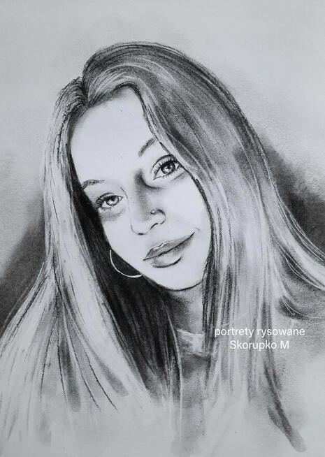 Portret ze zdjęcia na zamówienie. Ręcznie rysowany.