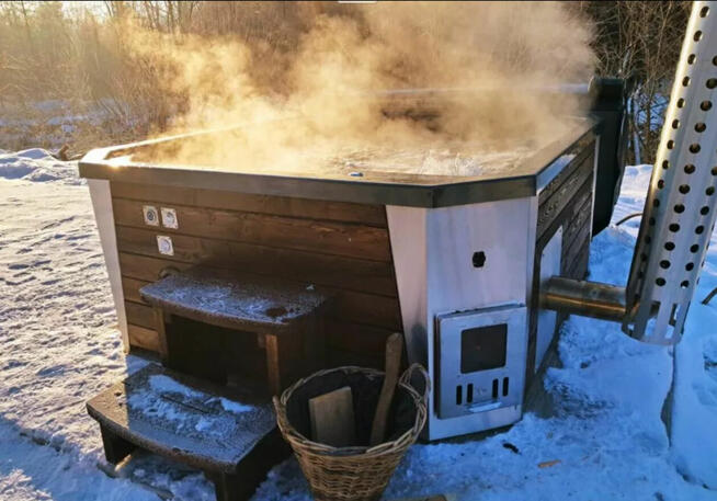 Balia Jacuzzi Bania Hybryd 2,1x1,9m piec drewno elektr Filtr