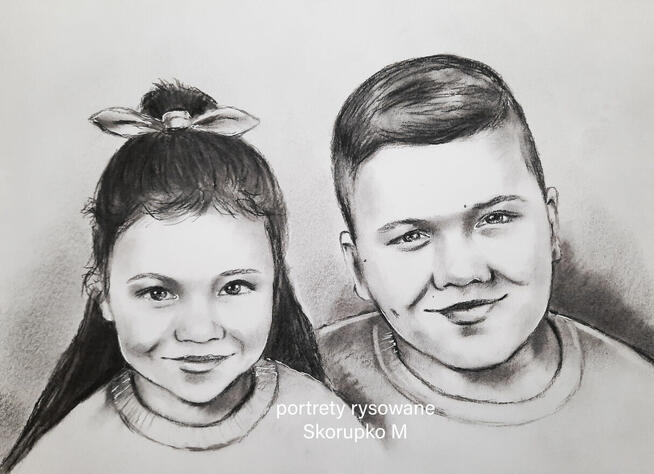 Portret ze zdjęcia na zamówienie. Ręcznie rysowany.