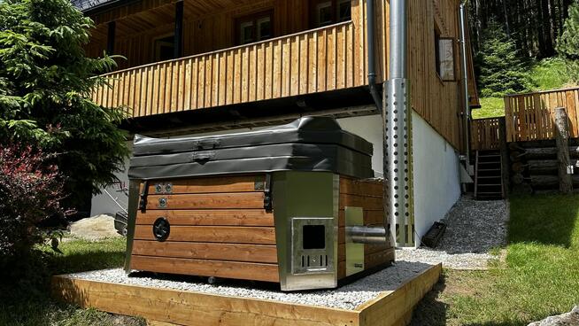 Balia Jacuzzi Bania Hybryd 2,1x1,9m piec drewno elektr Filtr