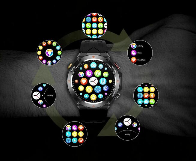 Smartwatch KC82 Inteligentny 1,45 cala z GPS ,650Mah bateria