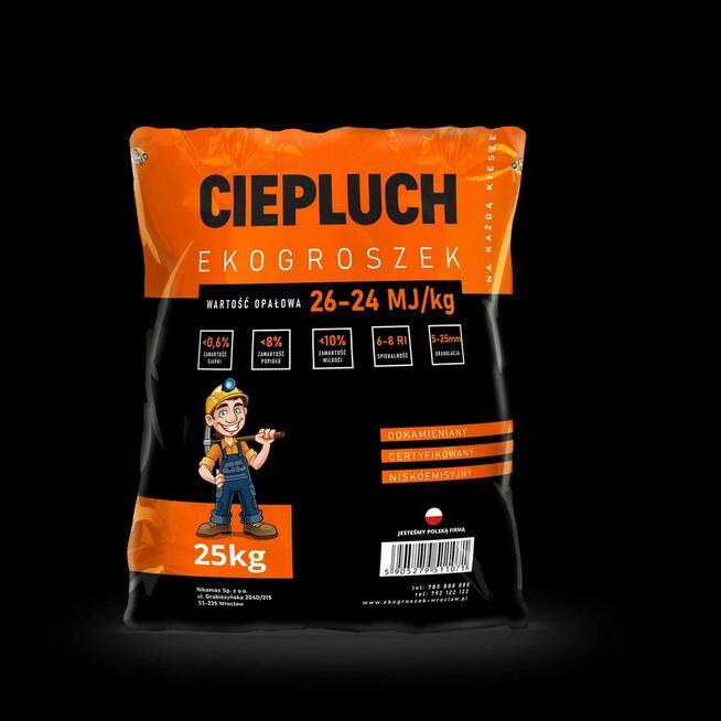 ekogroszek workowany Ciepluch 25MJ z dostawą