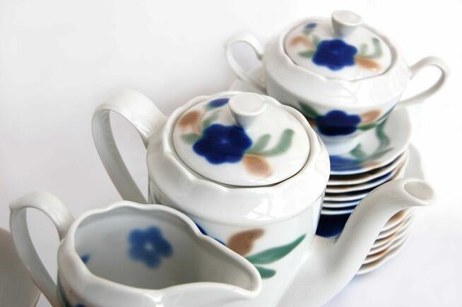 Porcelana Ćmielów, Feston, serwis do kawy, ręcznie malowany