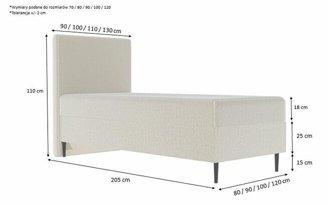 Łóżko młodzieżowe MAX różne rozmiary i kolory