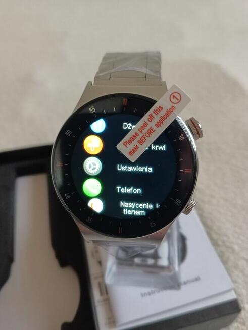 Smartwatch Qw33 ekran 1,28 cala ze stali nierdzewnej dla męż