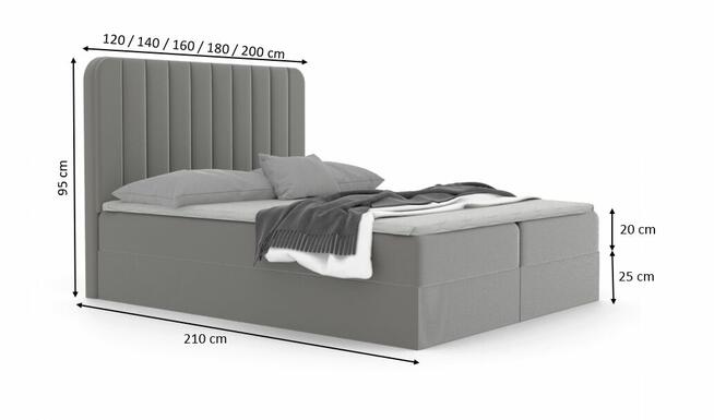 Łóżko kontynentalne MAJA II różne rozmiary i kolory