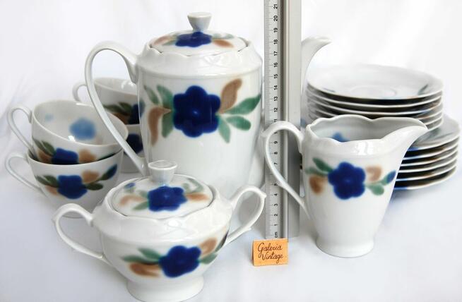 Porcelana Ćmielów, Feston, serwis do kawy, ręcznie malowany