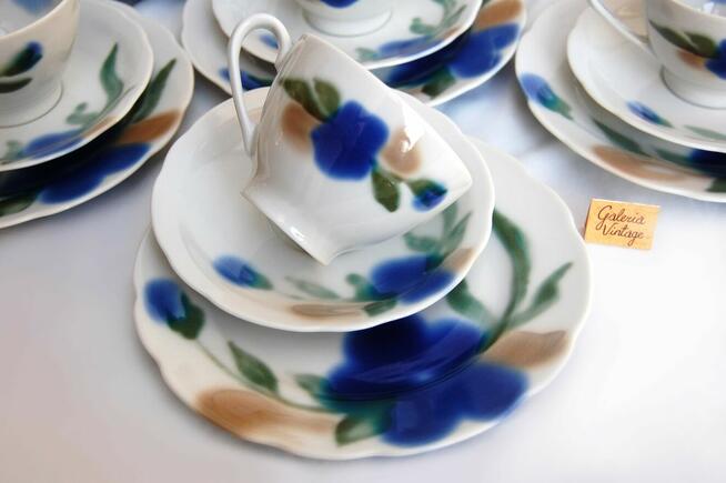 Porcelana Ćmielów, Feston, serwis do kawy, ręcznie malowany