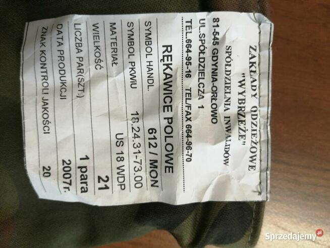 Rękawice polowe 612/MON moro rozm. 21