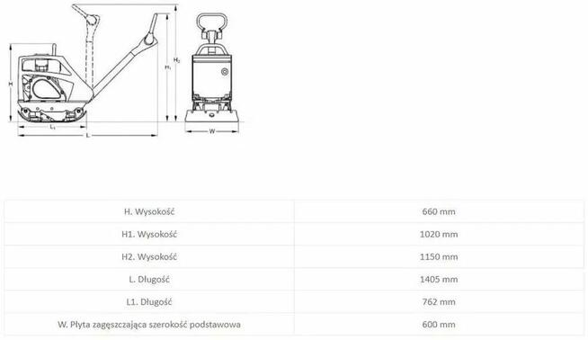 Zagęszczarka rewersyjna 200 kg Dynapac DRP20 600 mm, Honda G