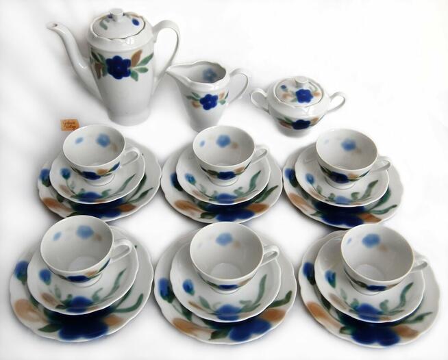 Porcelana Ćmielów, Feston, serwis do kawy, ręcznie malowany