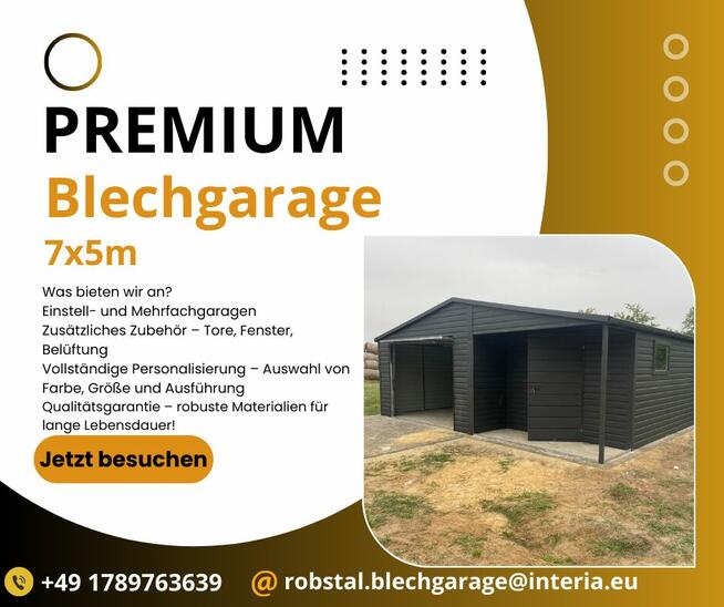 Garaże Blaszane, Premium, Konstrukcje stalowe, Domki ogrodow