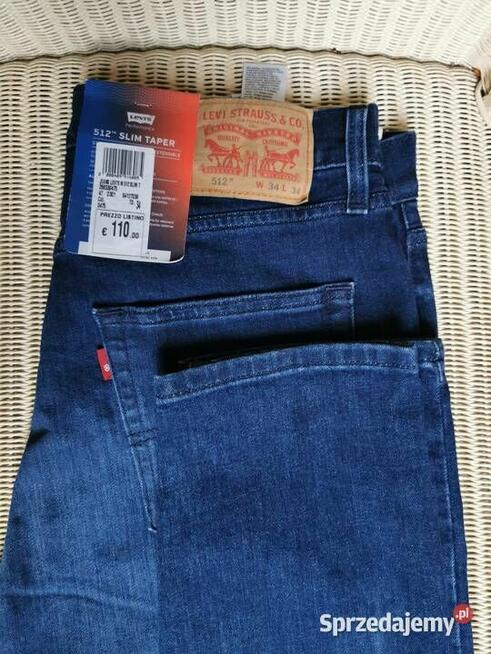 Levis 512 Slim Taper W34 L34 NOWE Jeansy piękny kolor